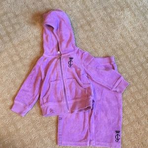 Lavender Juicy Couture terry pants & zip up hoodie